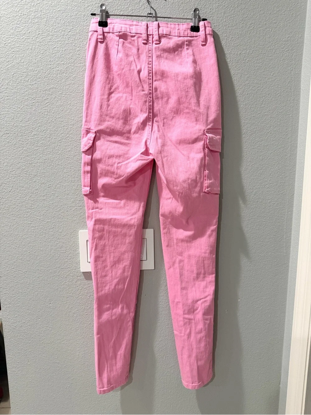 American Bazi Bright Pink Cargo Skinny Pants
